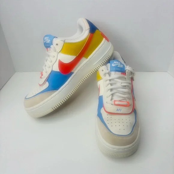 Nike Women's Blue and Orange Sneakers - Picture 5 of 7